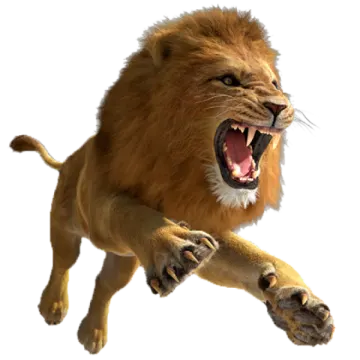 an image of a lion with its mouth open