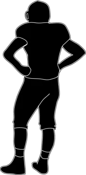 a black and white silhouette of a football player
