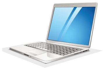 a laptop computer with a blue screen