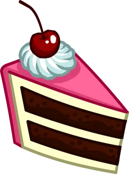 a piece of cake with a cherry on top