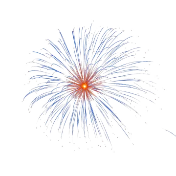 a blue and red fireworks on a white background