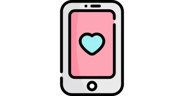 a smartphone with a heart on the screen
