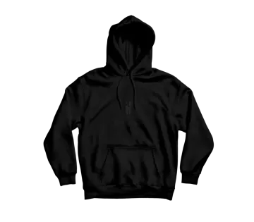 a black hoodie on a white background