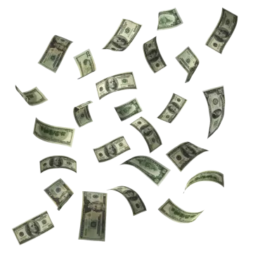 a bunch of money falling from the sky