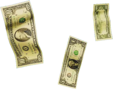 three hundred dollar bills on a white background