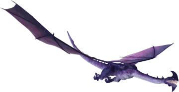 a purple dragon flying through the air