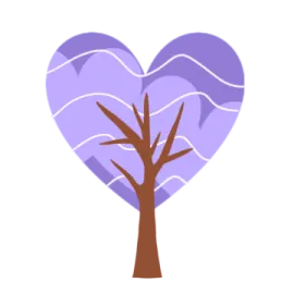 a heart shaped tree with snow on it