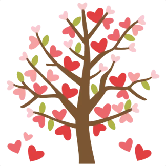 a tree with hearts on it