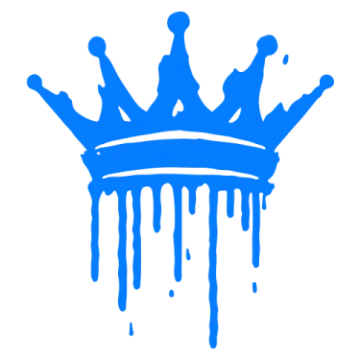a blue crown on a white background