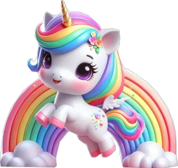 a little pony with a rainbow mane on its head