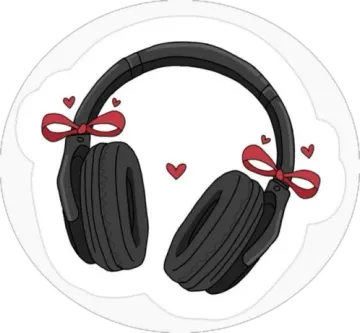 a pair of headphones with hearts on them
