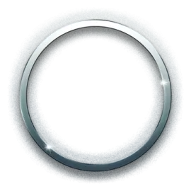 a silver ring on a white background
