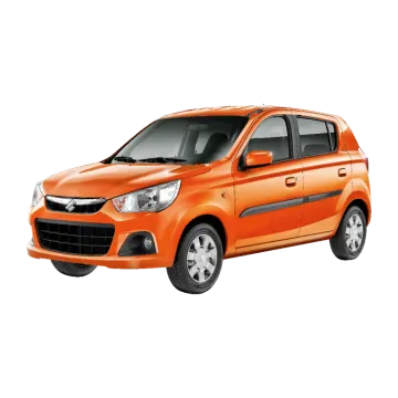 an orange car on a white background