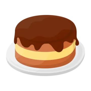 a chocolate covered cake on a white plate