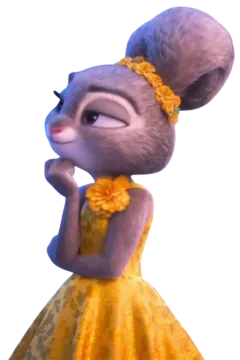 a cartoon mouse in a yellow dress