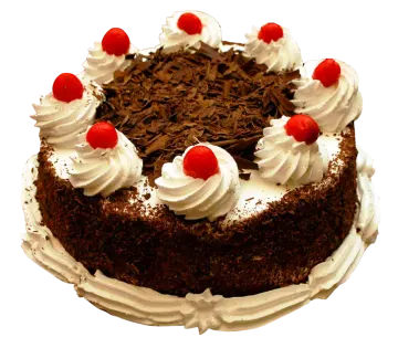 a cake with white frosting and red chers on top