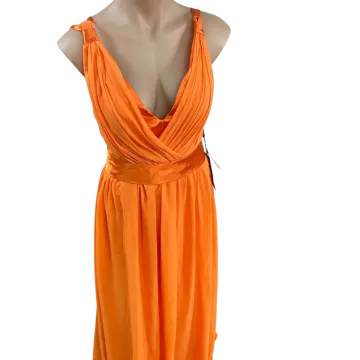 an orange dress on a manne