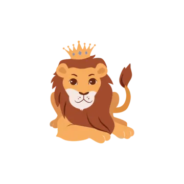 a lion with a crown on its head