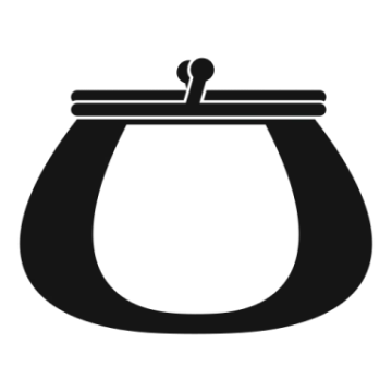 a black and white icon of a pot