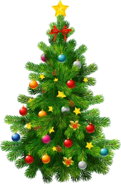 a christmas tree with ornaments and decorations