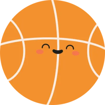 an orange basketball ball with a smiling face