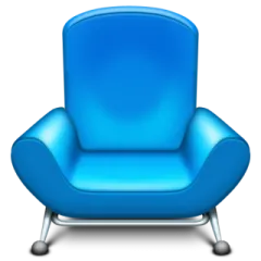 a blue chair on a white background