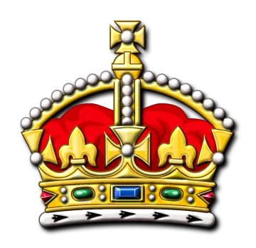a crown with a red and gold crown on it