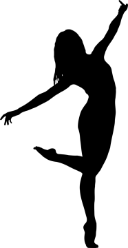a black and white silhouette of a ballerina