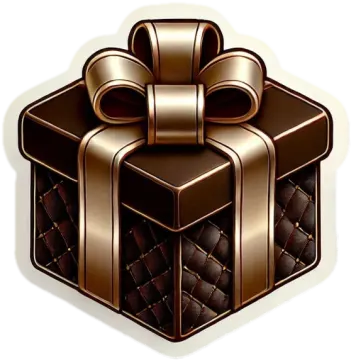 a brown gift box with a bow on it