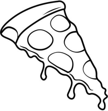 a slice of pizza on a white background