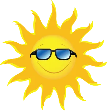 a sun with sunglasses on it
