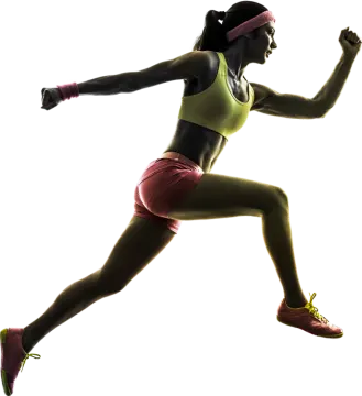 the woman is running