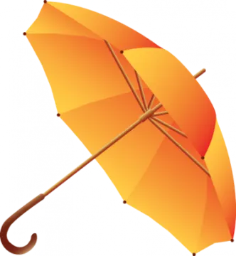 an orange umbrella on a white background