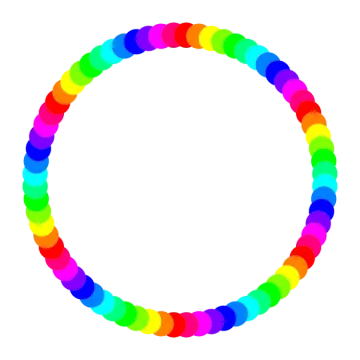 a circle made out of colored circles
