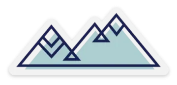 a triangle with mountains in the background