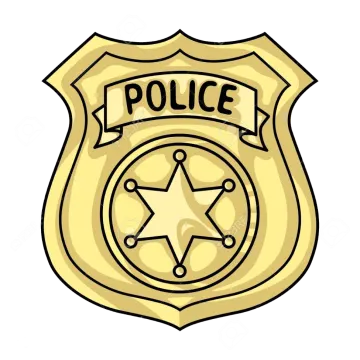 a police badge on a white background