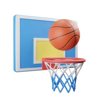 a basketball ball flying through the hoop