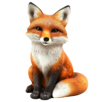 a small fig of a red fox sitting down