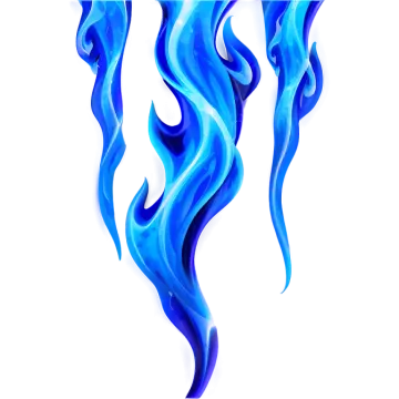 blue flames on a white background