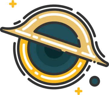 an image of a yellow and black circle with a pencil in it