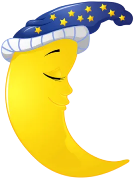 a smiling moon with stars on its head