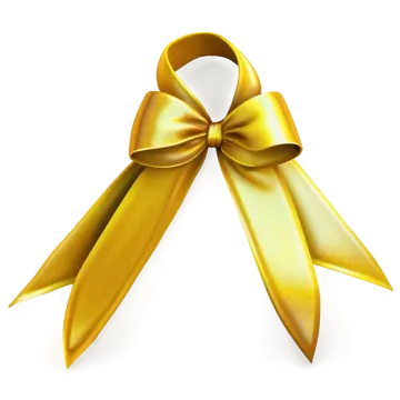 a yellow ribbon on a white background