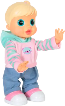 a doll with blonde hair and blue jeans