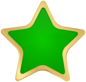 a green star on a white background