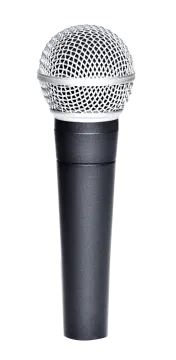 a microphone on a white background