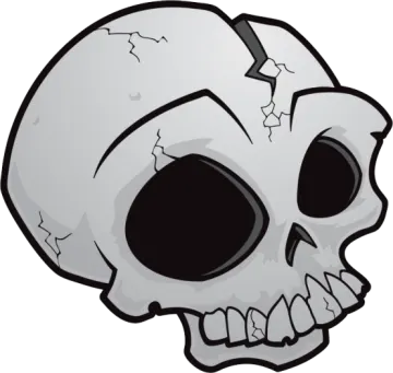 a skull with a hole in the middle