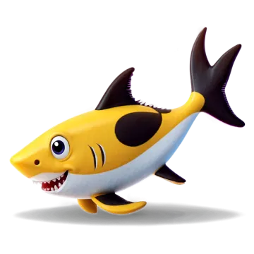 a small yellow and black fish with big eyes