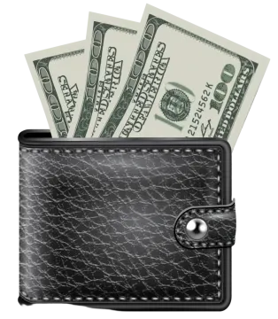 a wallet with money in it