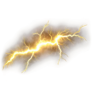 a lightning bolt on a white background