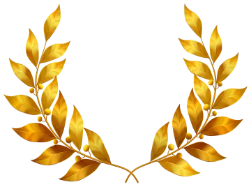 a gold laurel wreath on white background